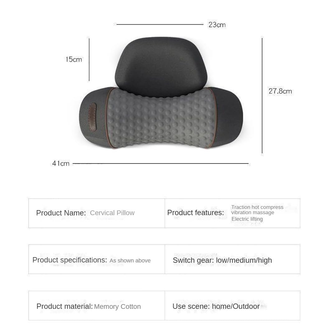 VISIOLEX 2025 New 3-in-1 Neck and Shoulder Pillow Massage, Memory Foam Pillow for Sleep Aid (Classic Gray)