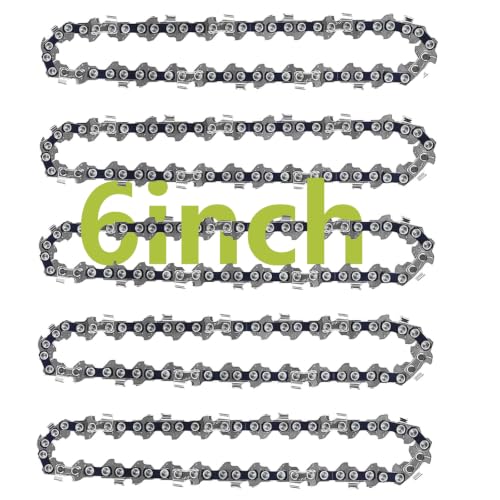 5 Pack 6 Inch Chainsaw Chain 5 Pcs Replacement Chains for 6-inch Cordless Electric Portable Mini Chainsaws6Inch Chainsaw Chains for Pruning Shears and Wood Cutting 37 Drive Links