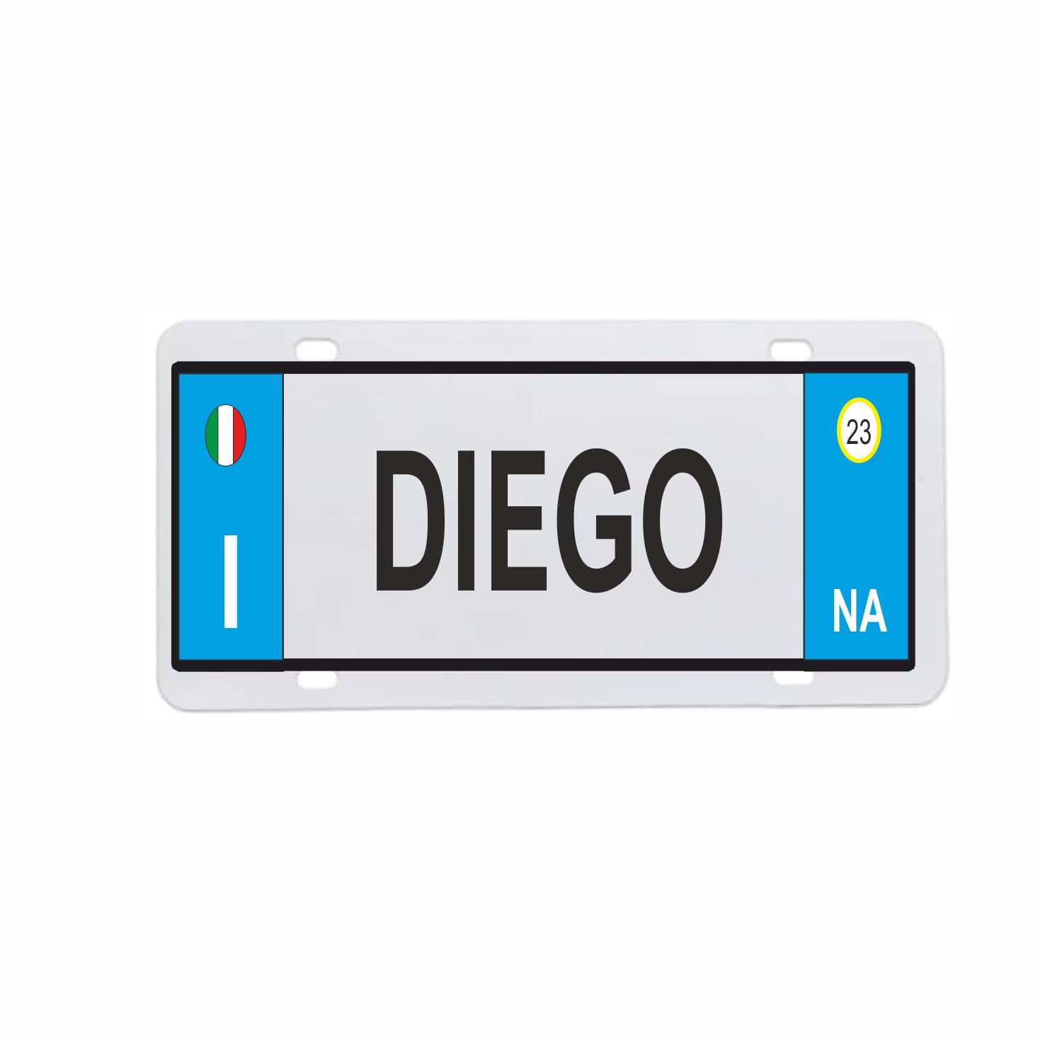AMA SHOP targa auto personalizzata con nome data e numeri o frase, Alluminio, con stampa sublimatica, Ventose incluse| idea regalo |