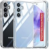 Oneagle for Samsung Galaxy A55 5G Case Clear with Screen Protector, [30X Anti-Yellowing][15FT Mil-Grade Protection][Transparent Slim][Built-in 4 Airbags][Hard Back] Galaxy A55 5G Phone Case