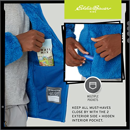 Eddie Bauer Kids' Zip Up - Kids' Full Zip Ultra Soft Sherpa Fleece Hoodie Sweatshirt for Boys and Girls (5-20), Size 14-16, Classic Blue4