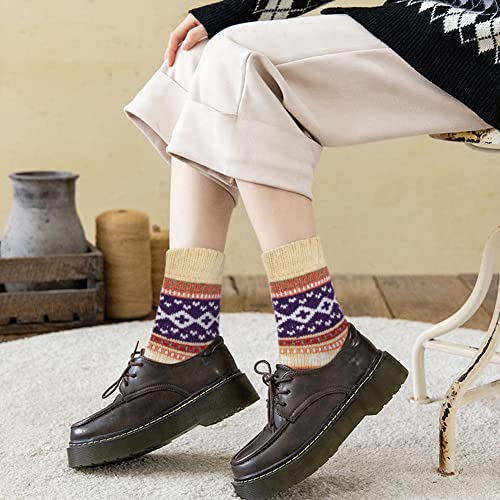 Image of Loritta Wool Socks for Women, Winter Warm Hiking Boot Socks Gifts