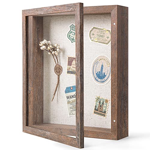 Califortree 8x10 Shadow Box Frame with Linen Back - Sturdy Memory Display Case of Flower, Pictures...