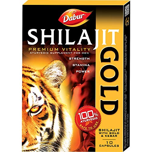 Dabur Shilajit Gold – 10 Capsules | 100% Ayurvedic Capsules for Strength , Stamina and Power | Premium Vitality Ayurvedic Supplement | For Men Dabur Shilajit Gold – 10 Capsules | 100% Ayurvedic Capsules for Strength , Stamina and Power | Premium Vitality Ayurvedic Supplement | For Men