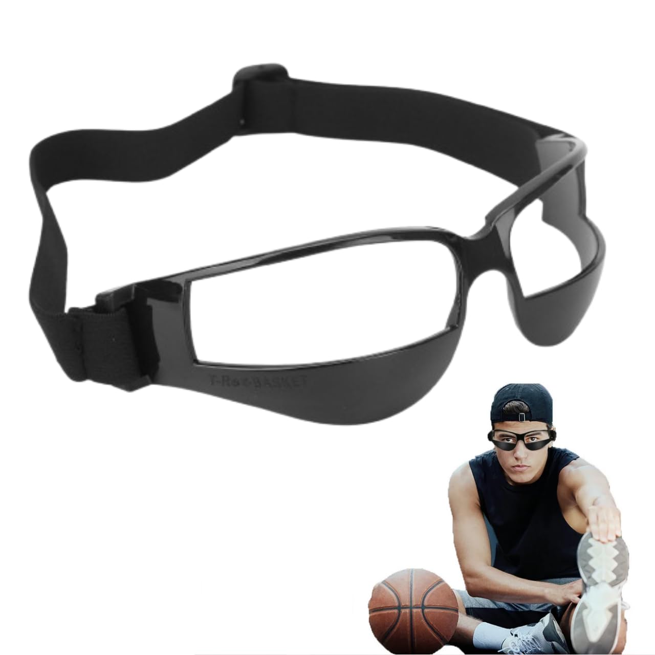 Fyearfly Okulary do dryblingu, koszykówki, piłki nożnej, okulary treningowe, czarne okulary sportowe, regulowane, zapobiegające łuczeniu, do szkoły, dla nastolatków