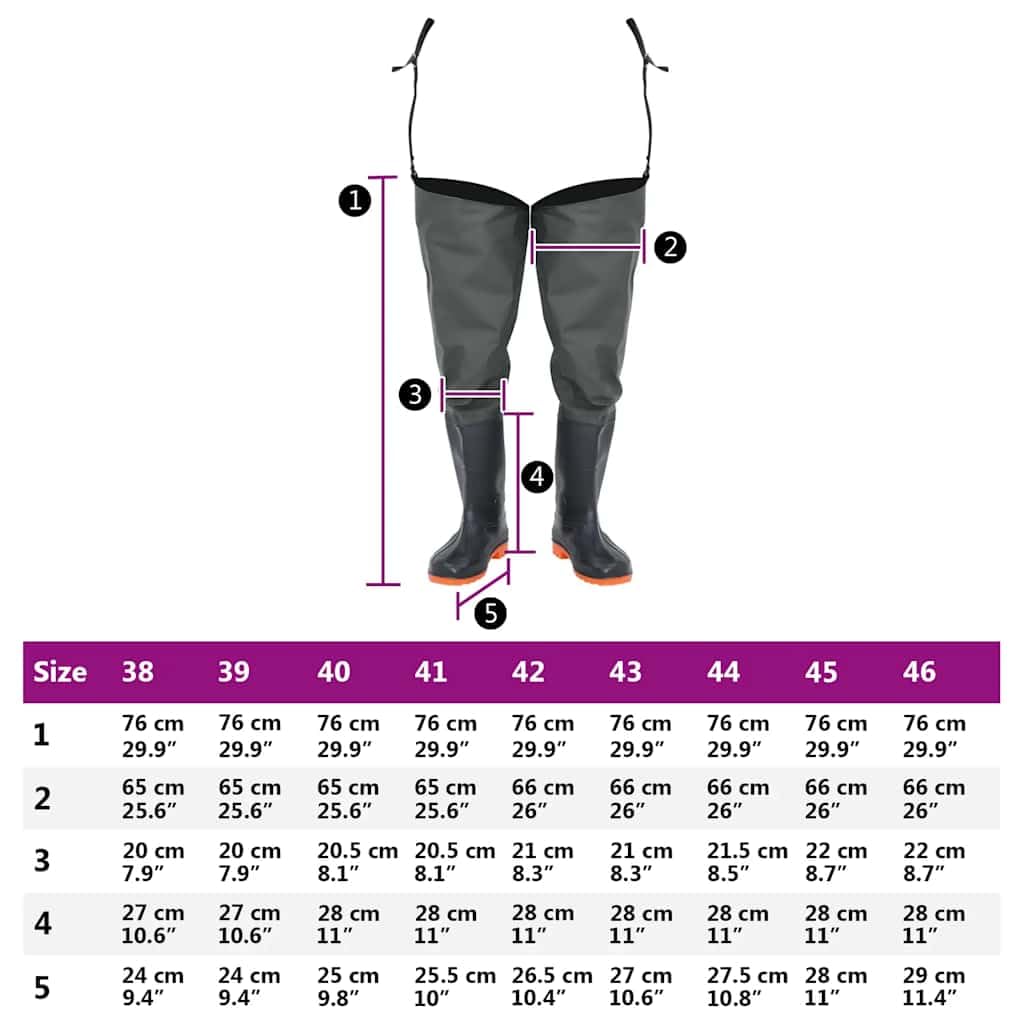 vidaXL Botas de Pesca Impermeables para Hombre