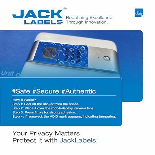 Image of Tamper-Evident Camera Block Void Stickers -Front & Back Camera Privacy Protection Seals Anti-Tamper Security Labels for Mobile & Laptop Void If Removed | Small Size 10X19mm(50) & 20x40mm(50) Stickers