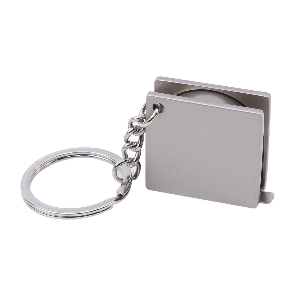 SUNSKYOOTape Measure Keychain Metal Mini Portable Keyring Ruler Multifunction Gift