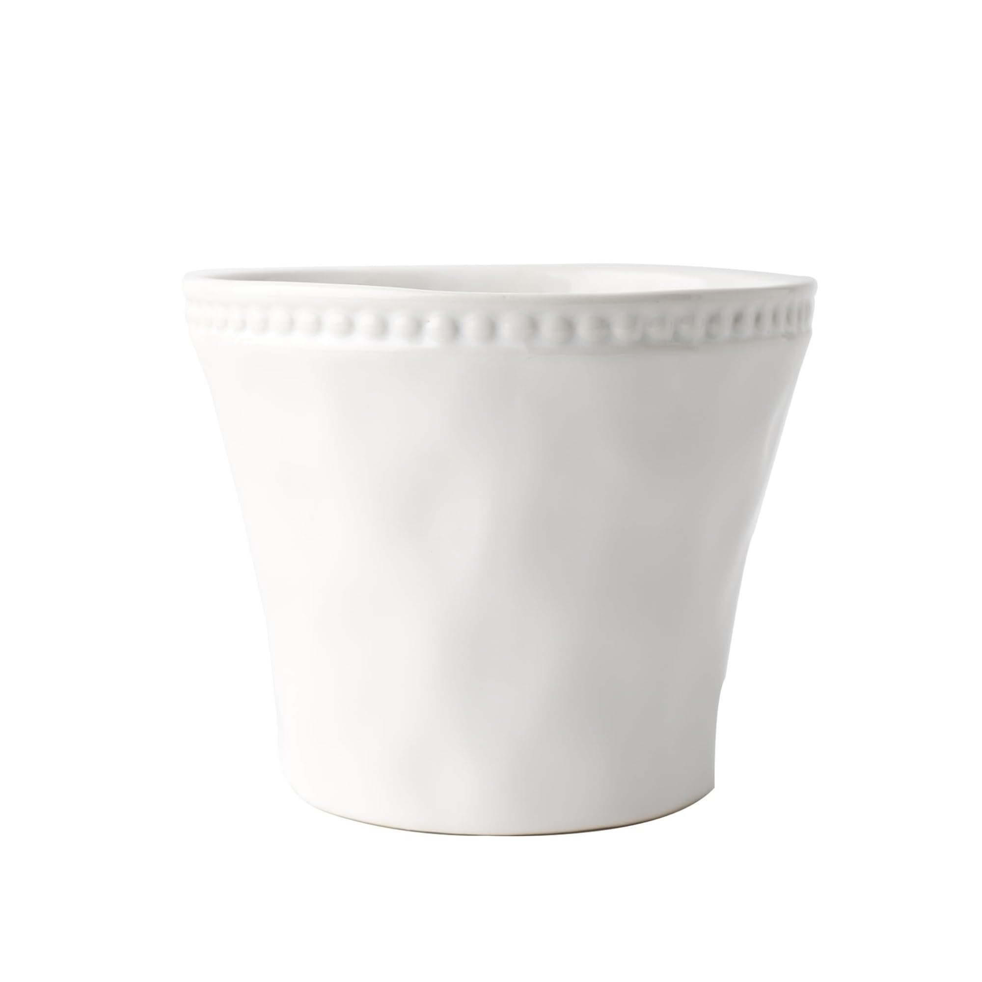 Ceramiczna doniczka w stylu vintage, glazurowana, na sukulenty, storczyki i inne kwiaty, ozdobna donica z perłowym zdobieniem