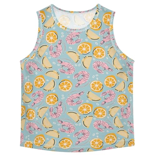 Baby Boys Sleeveless Tank Top Shrimp Lemon Toddler Athletic Vest 3-10T