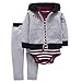 ZEVONDA Conjuntos Bebé Niños y Niñas 100% Algodón - Chaqueta con Capucha y Pantalones con Body de Manga Corta Conjunto de Ropa 3 Piezas para Recién Nacidos 0-18 Meses