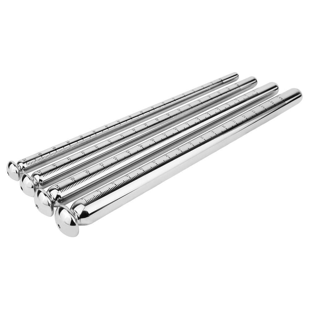 Edelstahl Harnröhrensonden Prostata Stimulator Hohl Penis Plug Erhältlich in 4 Größen Dilator Harnröhren Prinzenzepter Dilatator SM Harnröhrensonde Extrem Sexspielzeuge für Männer（4pcs）