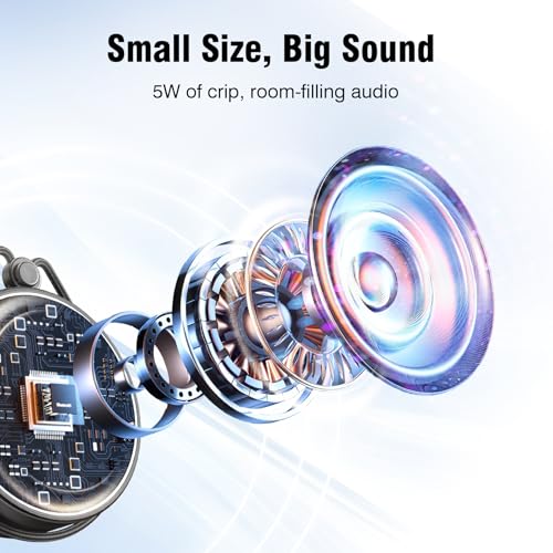 Image of INSMY C12 IPX7 Waterproof Shower Bluetooth Speaker, Portable Small Speaker, Speakers Bluetooth Wireless Loud Clear Sound Support TF Card Suction Cup for Kayak Canoe Beach Gift (Black)