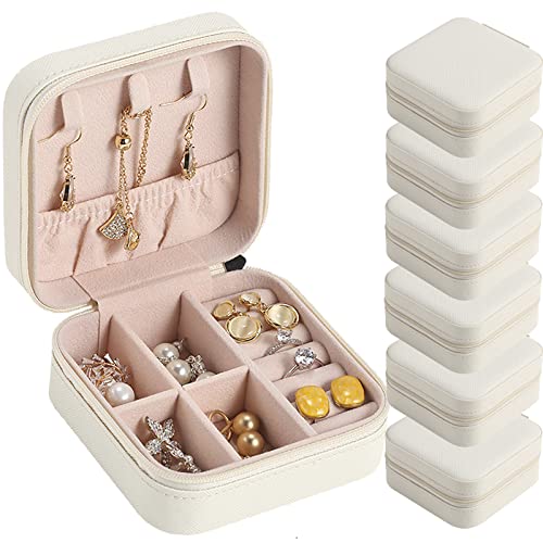 CIPIDI Travel Jewelry Case Bridesmaid Gifts Box,6 Pack Small Jewelry