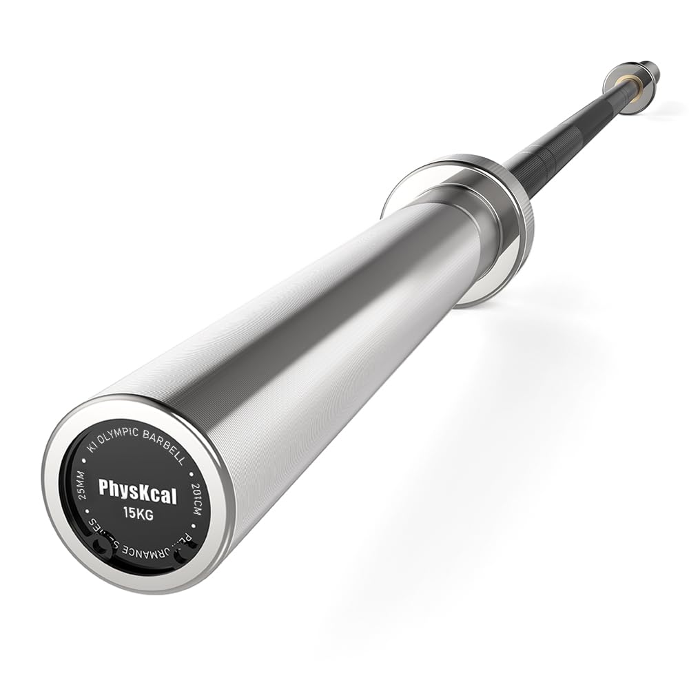 PhysKcal Olympia Langhantelstange 50mm | 20kg, 220cm | Weightlifting und Powerlifting Langhantel Profi Allrounder Langhantel