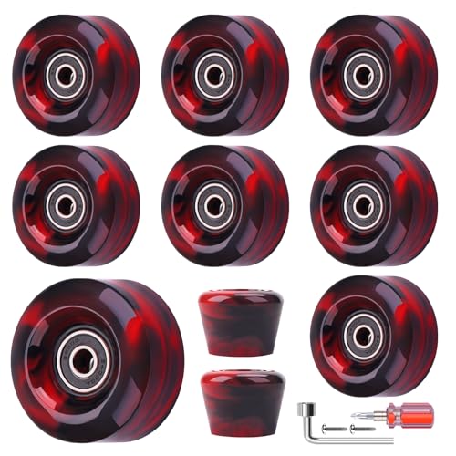Nezylaf 8 Pack 32 x 58, 82A Quad Roller Skate Wheels with Bearing Installed and...