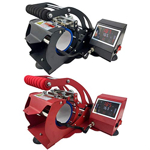 Mug Heat Press Machine ST-130 Sublimation Printing for 6oz 11oz 12 & 17oz Latte (Red)