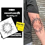INKARTLINK Semi Permanent Tattoos,Halloween temporary tattoo, party tattoos, realistic, waterproof, cruelty-free, non-reflective (Crown of Thorns)