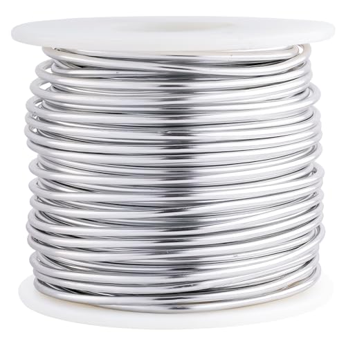 12 Gauge Aluminum Craft Wires 131 Feet Bendable Sculpting Beading Wires for Plant Garden Art Jewelry Making Dolls Skeleton DIY Crafts (Silver)