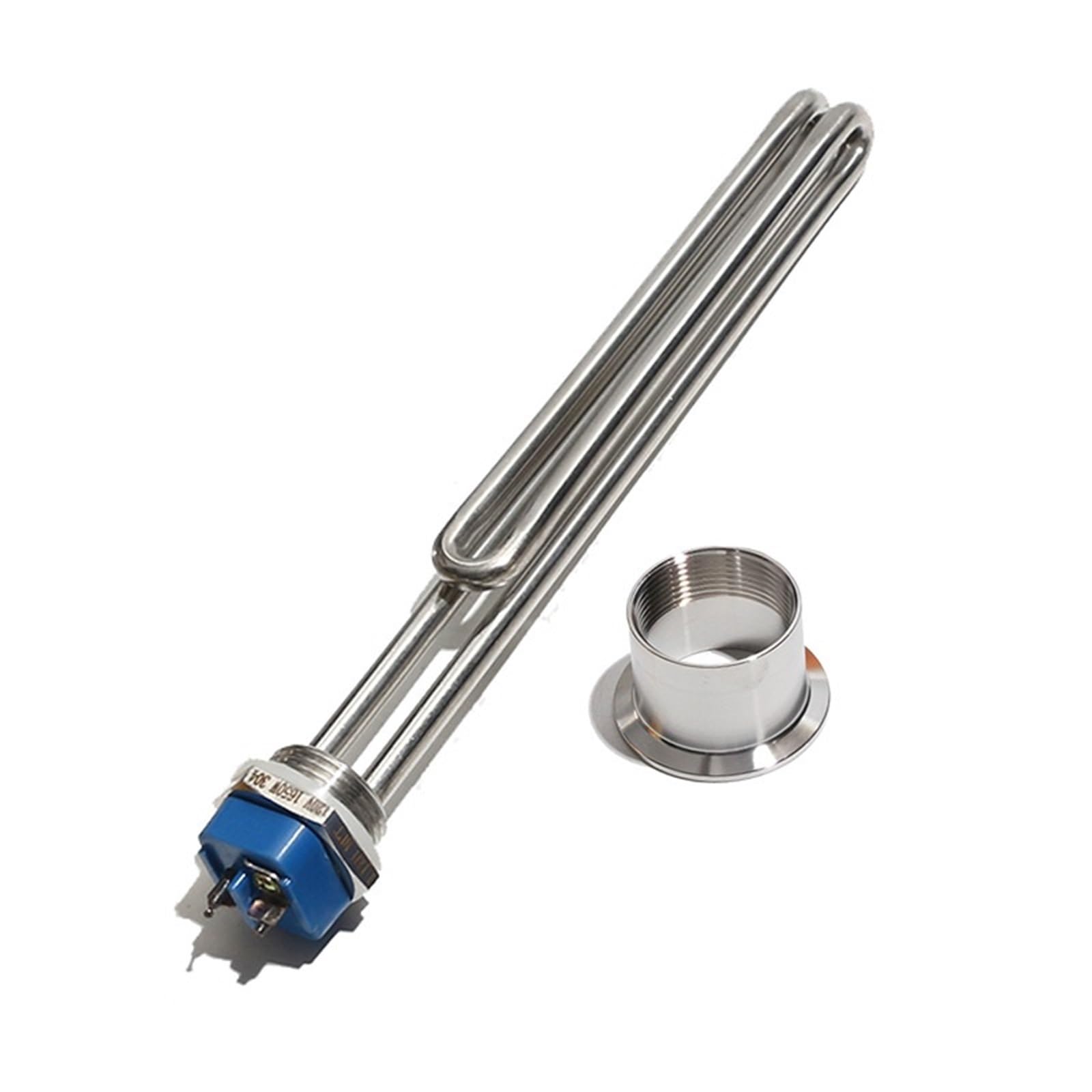 120 V 240 V Edelstahl-Heizwiderstand für Wasser, G1 Zoll-Gewinde, gebogen, Rohrheizelement, 1 kW, 2 kW, 3 kW, 1 Stück (mit Adapter, 240 V_2 KW, 210 mm, 304SS)