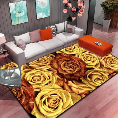 Tapis 60x90cm déco chambre ado et bébé garçon jaune gris - 2