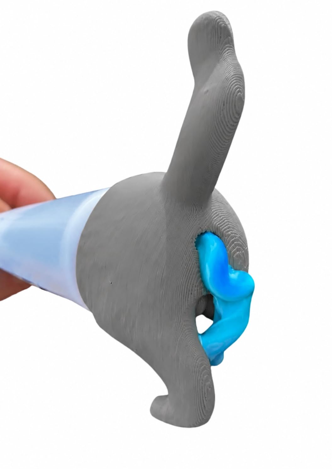 Funny Cat Butt Toothpaste Topper - Animal Toothpaste Squeezer Cap for Standard Tubes - Bathroom Decor, Kids Toothbrushing Fun (Grey)