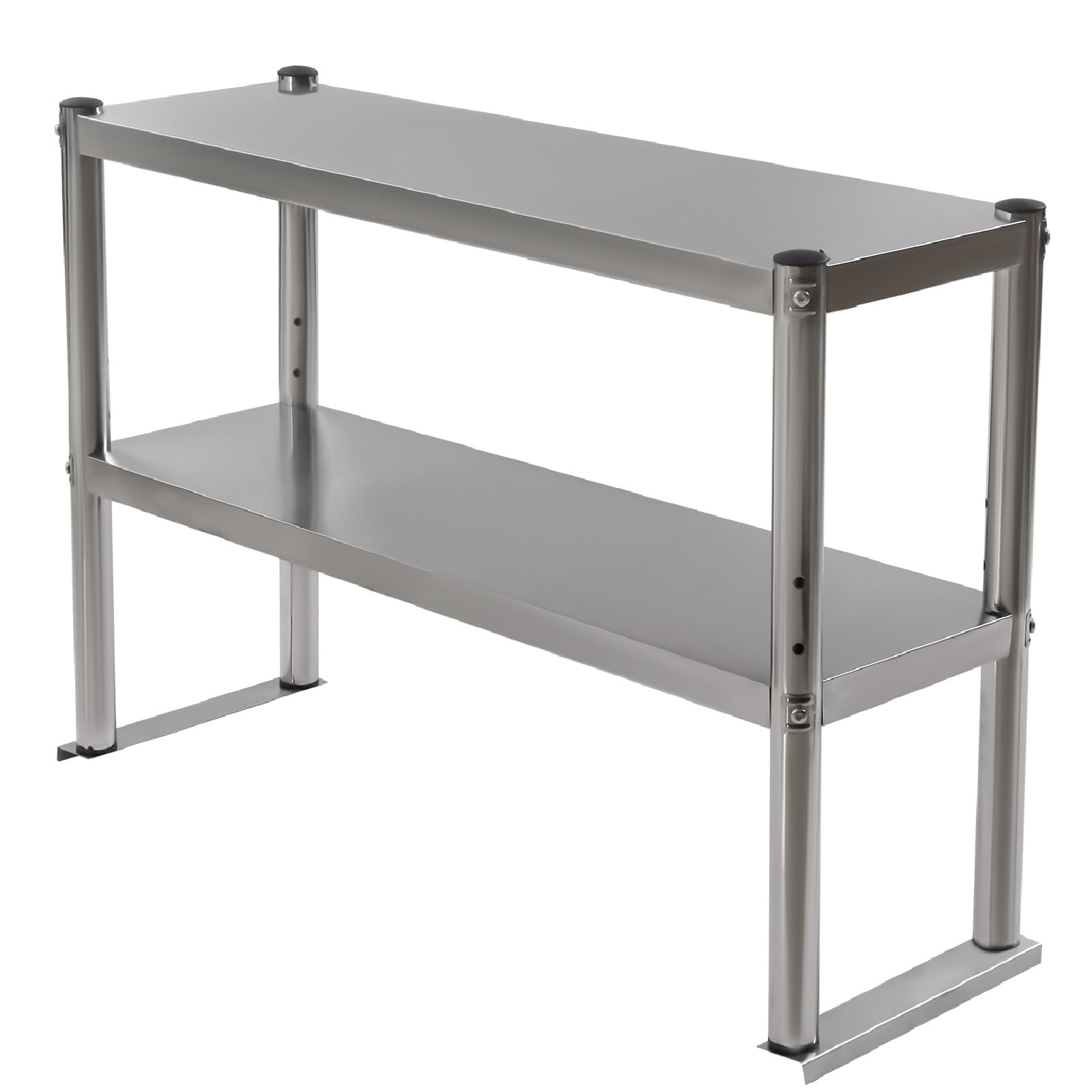 Ongniong Double Overshelf Stainless Steel 2 Tier Overshelf 12x36x24in Double Deck Storage Shelf with Adjustable Height Commercial Double Tier Shelf for Prep & Work Table in Kitchen Restaurant
