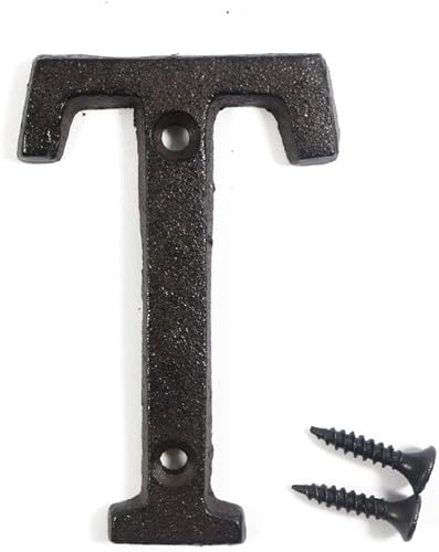 Miniatura 19 de Letras del abecedario de 3" en metal de hierro fundido decorativas, estilo clásico, para colgar letreros de pared, dirección, nombre, letrero con la