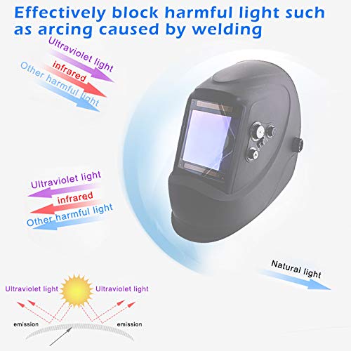 Máscara de soldadura, casco de soldadura, máscara de soldador, casco de soldadura, casco de soldadura con 4 sensores de arco, gafas solares de oscurecimiento automático, máscara de soldadura (color: n