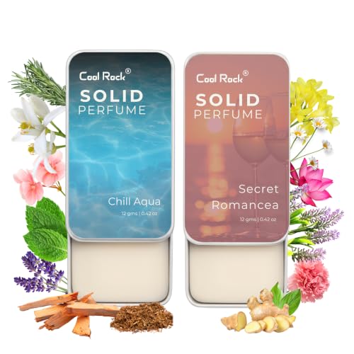 Image of Solid Perfume Combo - Long Lasting Solid Wax Perfume for Men & Women | Alcohol-Free, Travel-Friendly Pocket Perfume (12g Each) (Chill Aqua + Secret Romancea)