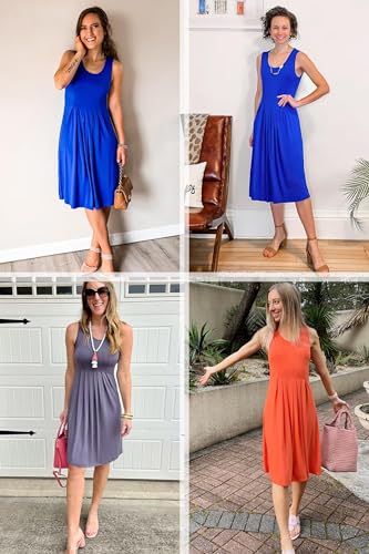 Image of KILIG Women Soft Casual Beach Sundress Floral Pleated Vintage Tank Dress 2026