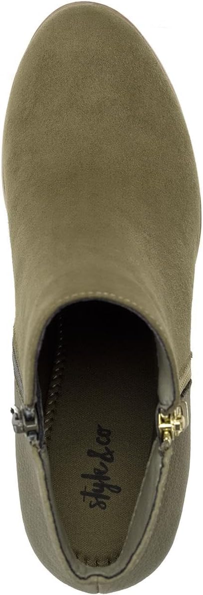 Style & Co. Womens Masrinaa Faux Leather Almond Toe Ankle Boots