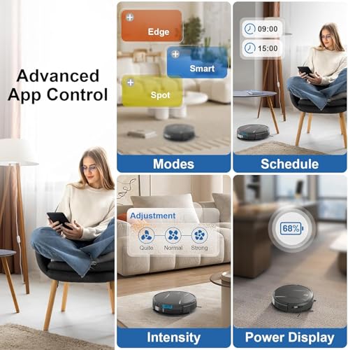Robot Vacuum and Mop Combo cleaning floor with pet hair