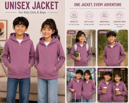 Image of ADBUCKS Rich Cotton Full Sleeves Zipper Jacket with Hoodies for Boys