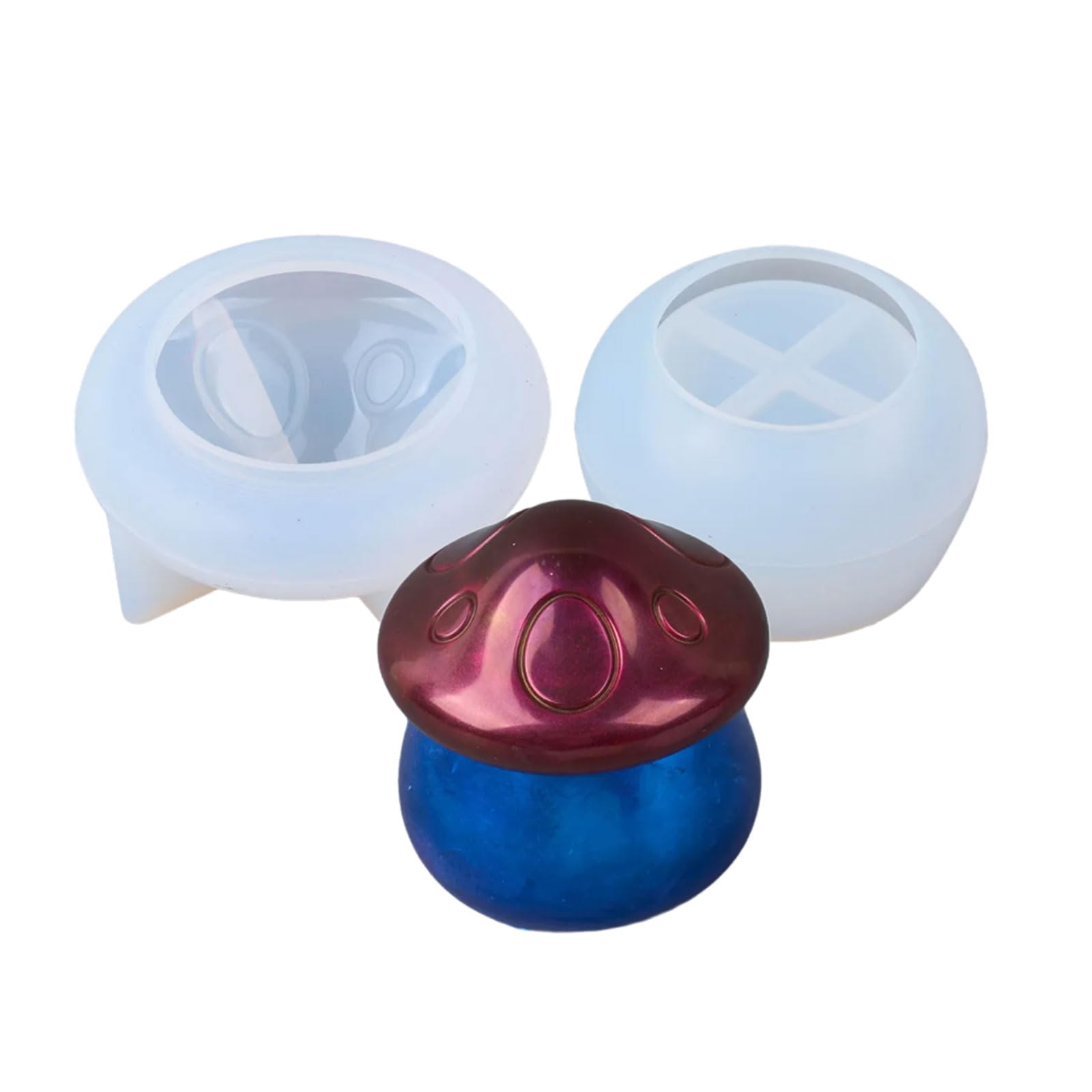 Yhplxyuus Mushroom House Resin Jar Silicone Molds with Lid Epoxy Resin Silicone Mold for Holder Storage Jar Home Decoration Making Mold