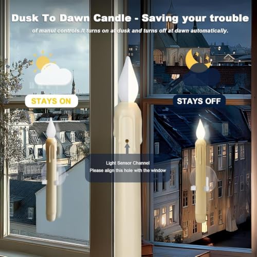 Velas luminosas para ventanas LED automaticas con sensor juego de 4 unidades 5