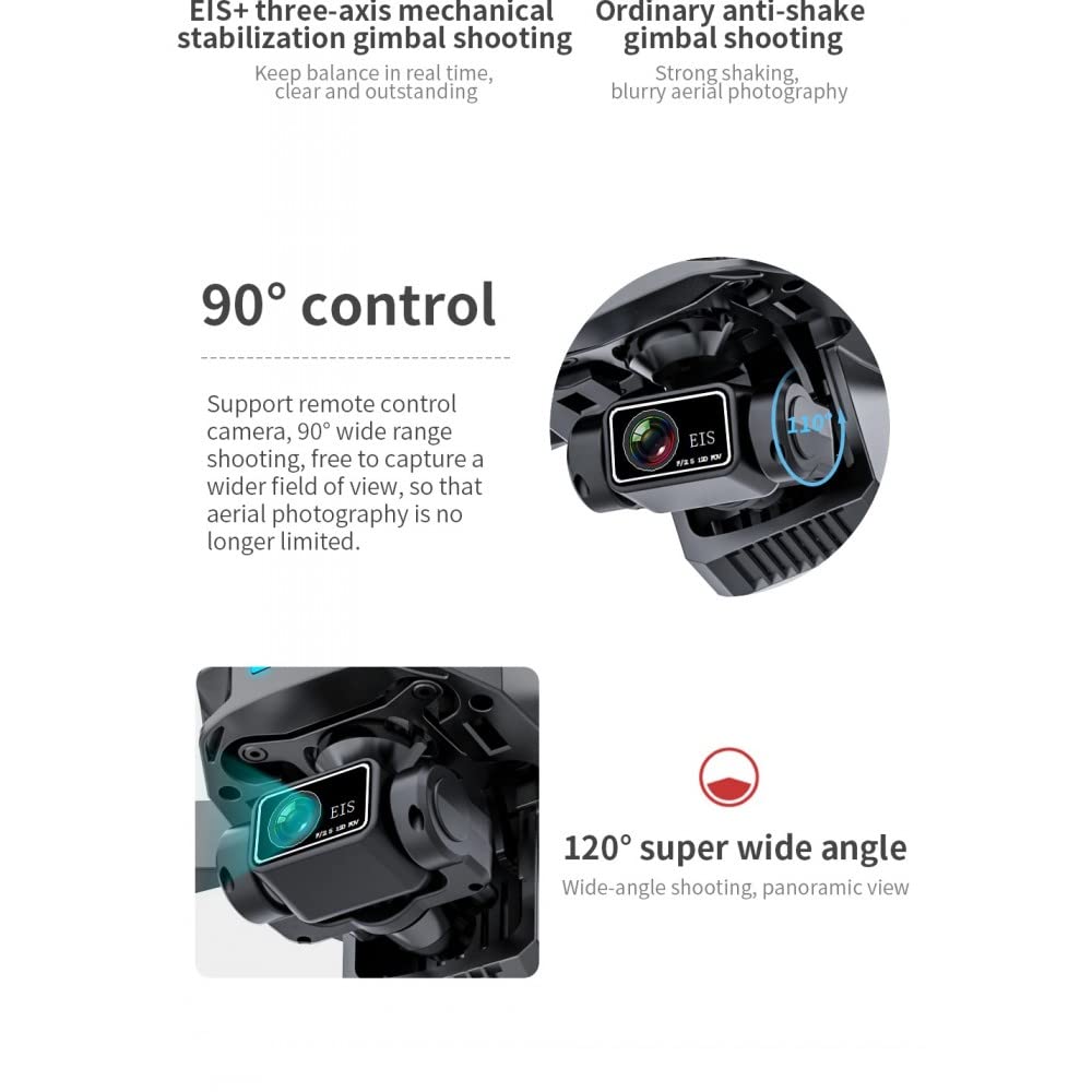 LUXWALLET LIBRA5 Kamera Full HD GPS i 3-Axis Gimbal Drone z torbą transportową, 28.8km/h - 1.2km Dystans, Czarny