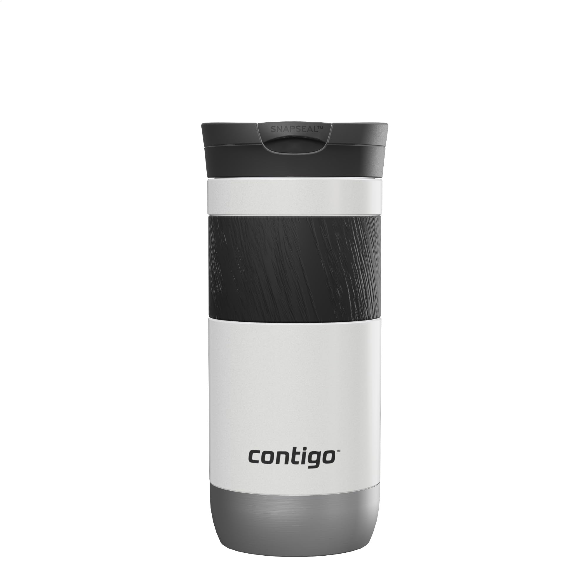 Contigo Byron Snapseal Travel Mug | Stainless Steel Thermal-Mug | Insulated Coffee to go Cup | 100% Leakproof | Keeps hot for 7 Hours | Dishwasher Safe lid | 470 ml | Salt โ image 1