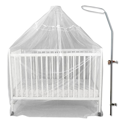 Bambisol - Soporte de mosquitera para cuna, color blanco