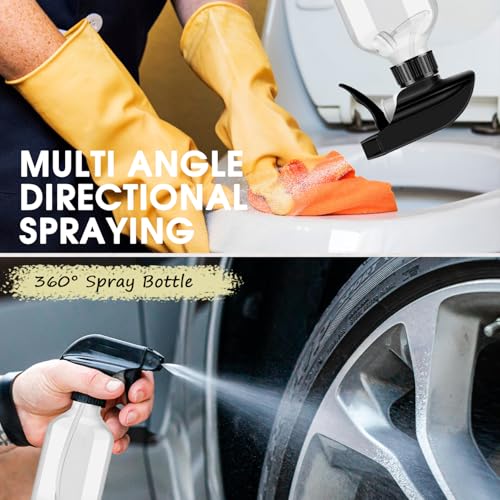 AMORIX Plastic Spray Bottles 2 Pack 360° Water Spray Bottle for Cleaning 10 oz/300 ml Upside Down Spray Bottle Small Mister Squirt Bottle with Adjustable Nozzle for Hair, Cooking, Plant, Pet4