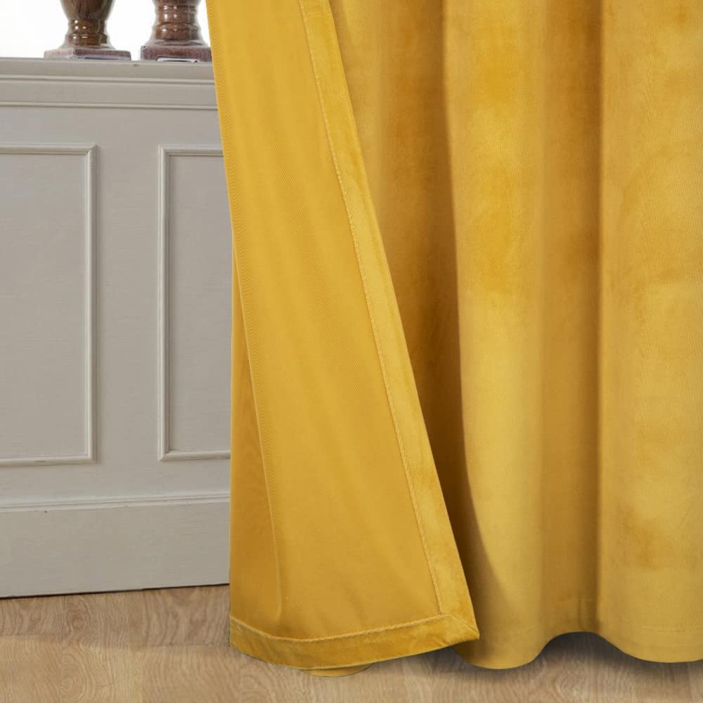 Zasłony zaciemniające aksamitne, eleganckie, miękkie, zaciemniające, zasłona z oczkami, izolacja termiczna, aksamitne zasłony do sypialni, salonu, pokoju dziecięcego, szary, 132 x 274 cm (szer. x dł.)