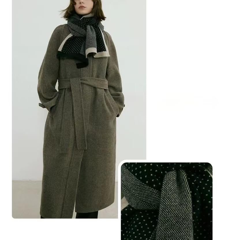 Womens Elegant Striped Winter Knit Scarf Vintage Plaid Thick Scarf Soft Cold Weather Warm Scarves Accessories4