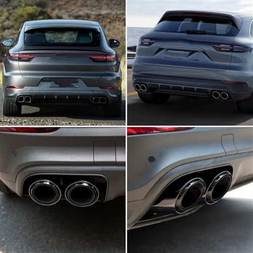 Cabezal escape para Cayenne punta Turbo doble salida acero inoxidable negro 7