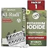 EarthNutri KI-RadiTM Potassium Iodide KI Tablets 65 mg High Potency Iodine for Thyroid Support, Emergency Preparedness Potassium Supplement in Foil-Foil Blister Seal 20 Tablets 1 Pack