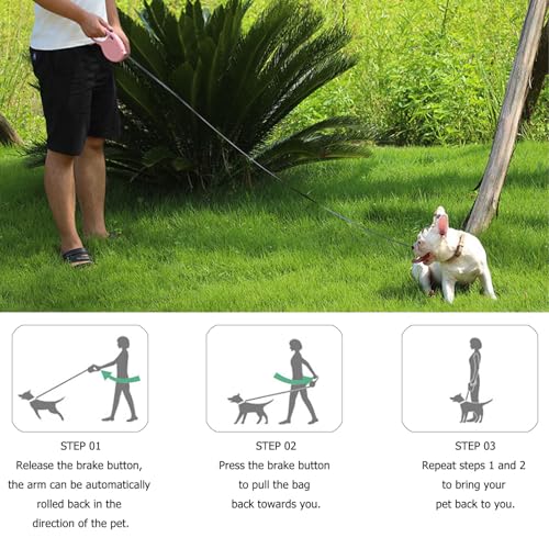 Ausziehbare Leine für Hunde,Rollleine Hundeleine 5m,Leine Hundeleine Einziehbar,Hundeleine für Hunde,Hundeleine Ausziehbar mit Griff,Dog Leash,Verhedderungsfreie Ausziehbare Hundeleine (Rosa)