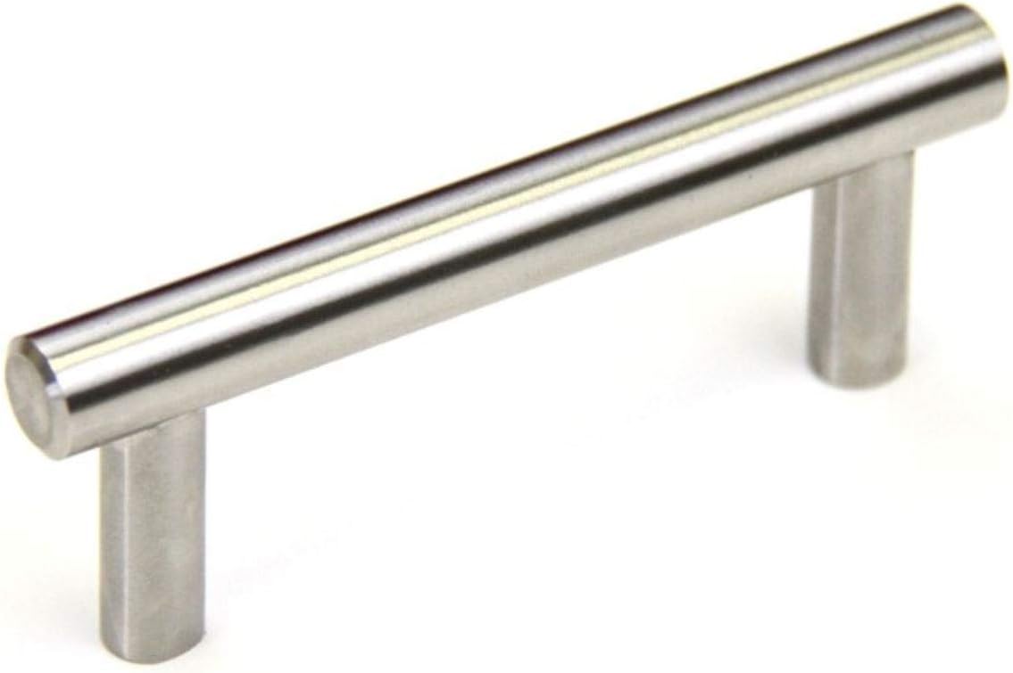 Kingsman Solid Stainless Steel 4 inch(100mm) Kitchen Cabinet Handle Bar Pull with 3 Inch (76mm) Hole to Hole Spacing (Pack of 25)