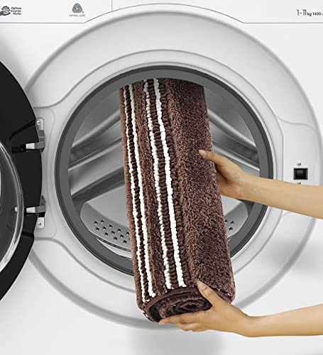 Image of Obsessions Ultra Soft Solid Bath Runner - Premium 1950 GSM Density, Anti-Skid Safety Backing & Superior Absorbency for Quick-Dry Comfort (60x150 cm, Chocolate)