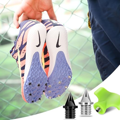 Image of 1 /4 Inch Track Spikes, 100 Pieces Steel Track Shoe Spikes Replacements and Spike Wrench for Sports Running Track Shoes