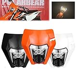 POLARBEAR Dirt Bike Headlight LED Head Lamp Frontlights with Straps DRZ400sm HAWK 250 EXC Parts Headlights Assembly Enduro Supermoto Universal (White)