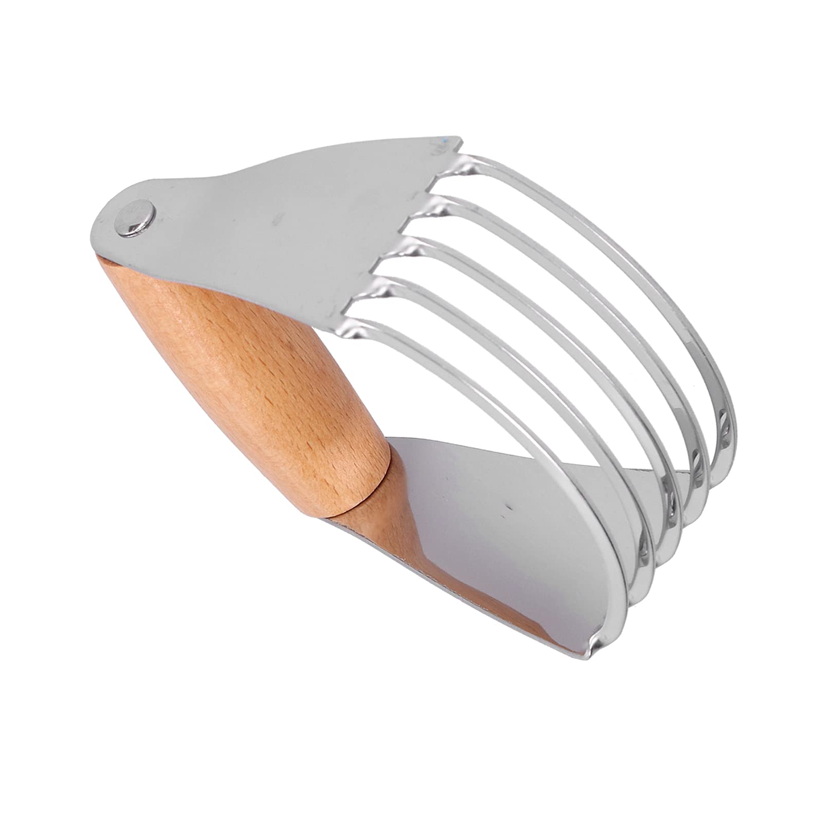 Stainless Steel Dough Blender Dough Blender, Pastry Cutter Pastry Blender and Dough Cutter Professional Pastry Cutter with Heavy Duty Blades (Wood)
